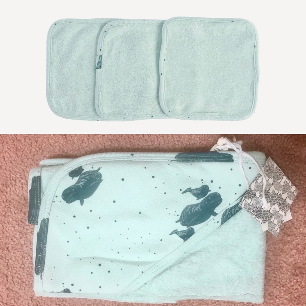 Kate Quinn Beluga Hooded Towel & Wash Clothes